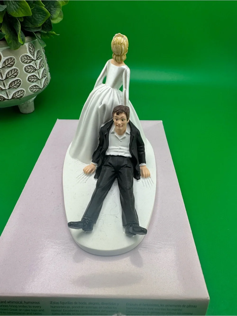 Wilton Funny Wedding Groom’s Cake Topper Figurine Bride Dragging Groom New